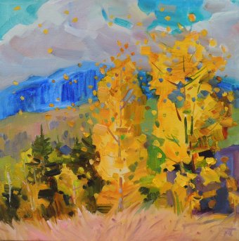 Peinture "Octobre doré", peintre Anna Trachuk huile toile à la Jose Art Gallery