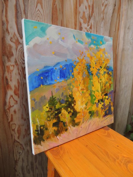 Additional view 1: Impressionism Landscape Painting Golden october by painter Anna Trachuk oil canvas 