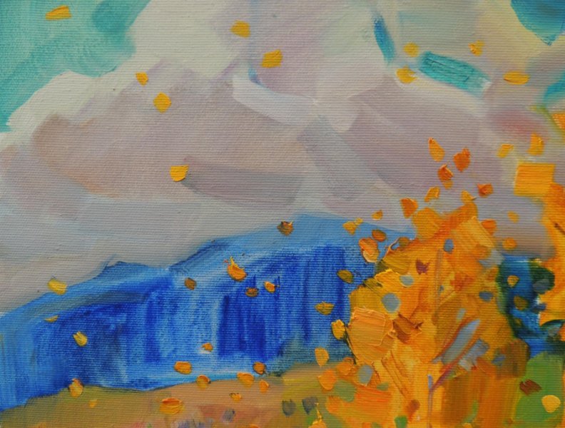 Additional view 7: Impressionism Landscape Painting Golden october by painter Anna Trachuk oil canvas 