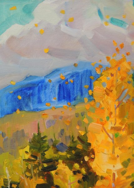 Additional view 8: Impressionism Landscape Painting Golden october by painter Anna Trachuk oil canvas 