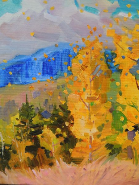 Additional view 10: Impressionism Landscape Painting Golden october by painter Anna Trachuk oil canvas 
