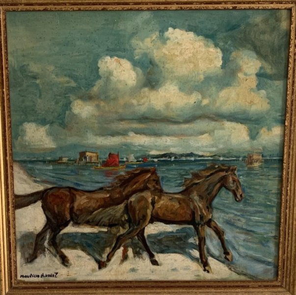 Additional view 8: Academic Art Marine Art Painting Facing the southwest wind by painter Jose Maurício Saldanha Alvarez Saldanha-Alvarez oil canvas 