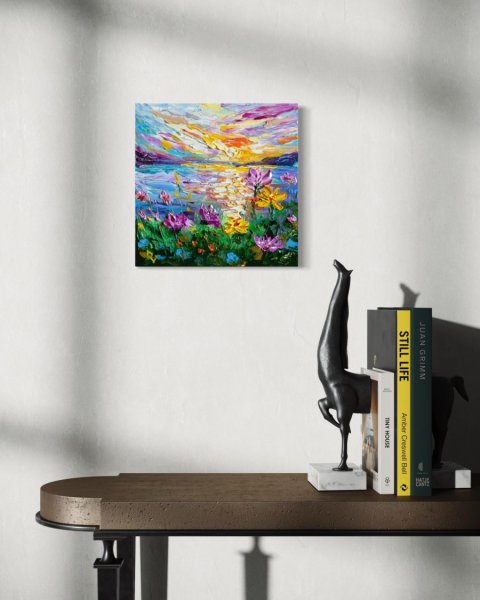 Additional view 5: Impressionism Landscape Painting Summer Glow by painter Vladyslav Durniev oil canvas 