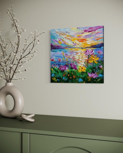 Additional view 6: Impressionism Landscape Painting Summer Glow by painter Vladyslav Durniev oil canvas 
