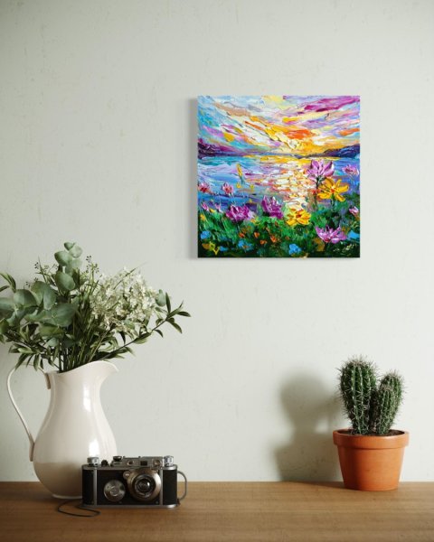 Additional view 8: Impressionism Landscape Painting Summer Glow by painter Vladyslav Durniev oil canvas 