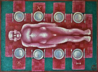 Painting "Dinner" by painter Dmitriy Svechnikov oil canvas at Jose Art Gallery