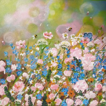 Painting "Pastel Flutter" by painter Inna Taran acrylic canvas at Jose Art Gallery