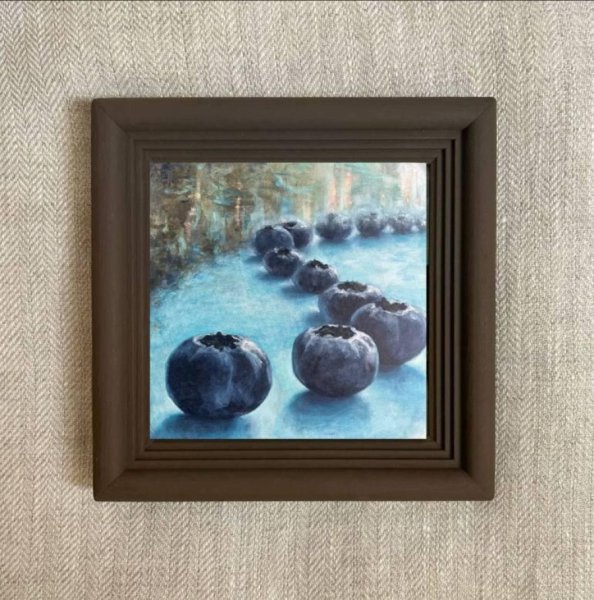 Additional view 2: Expressionism Still-Life Painting Blueberry rhythm by painter Elena Khokhryakova oil canvas 