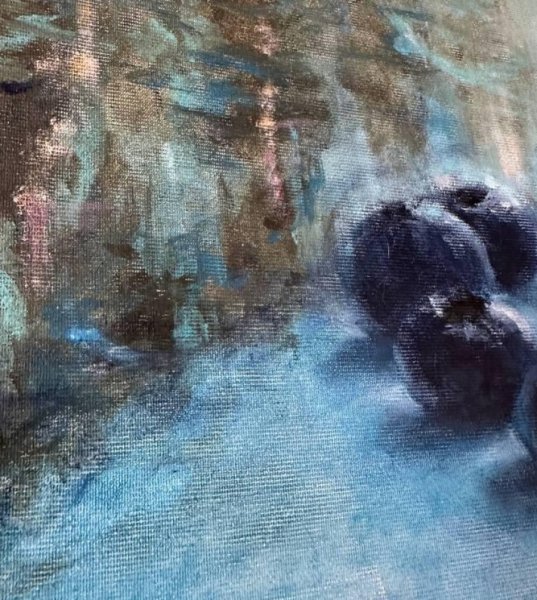 Additional view 3: Expressionism Still-Life Painting Blueberry rhythm by painter Elena Khokhryakova oil canvas 