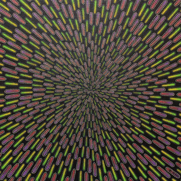 Contemporary Art Genre Painting Greenish & purplish particle by painter Jonathan Pradillon acrylic canvas 