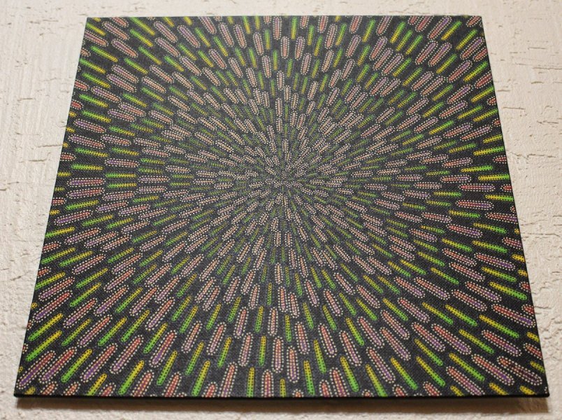 Additional view 2: Contemporary Art Genre Painting Greenish & purplish particle by painter Jonathan Pradillon acrylic canvas 