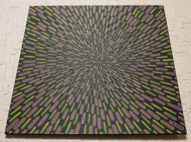 Greenish & purplish particle Painting by Jonathan Pradillon