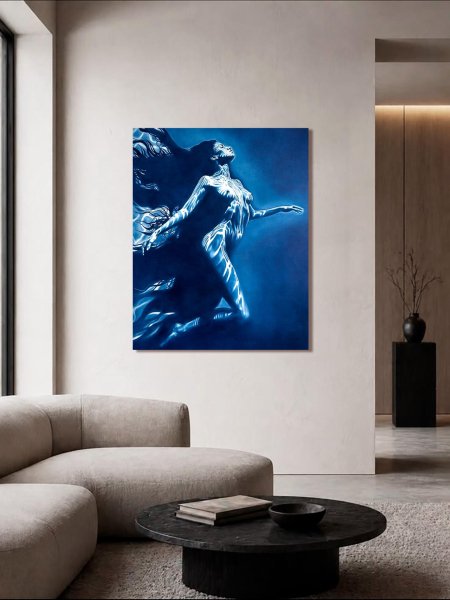 Additional view 6: Figurative Nude Painting Carrying the Light –Underwater by painter Julia Shilo oil canvas 