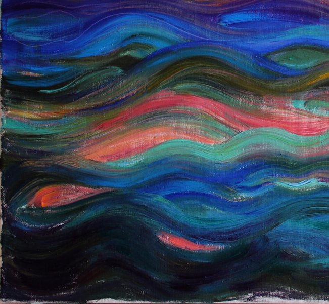 Additional view 1: Abstract Genre Painting Creation of Universe by painter Olena Rybakova oil canvas 