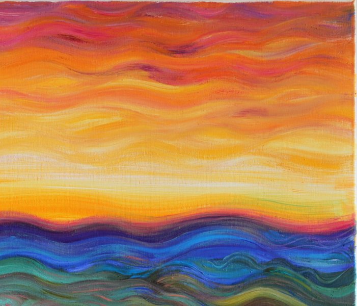 Additional view 2: Abstract Genre Painting Creation of Universe by painter Olena Rybakova oil canvas 