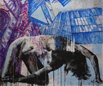 Malarstwo "Mosty Europy", malarz Kateryna Bortsova akryl papier w Jose Art Gallery
