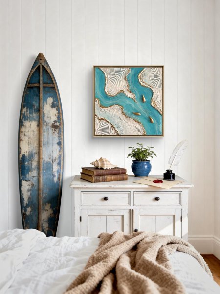 Additional view 1: Contemporary Art Interior Painting Turquoise memory by painter Yuliia Kiselova mixed method canvas 