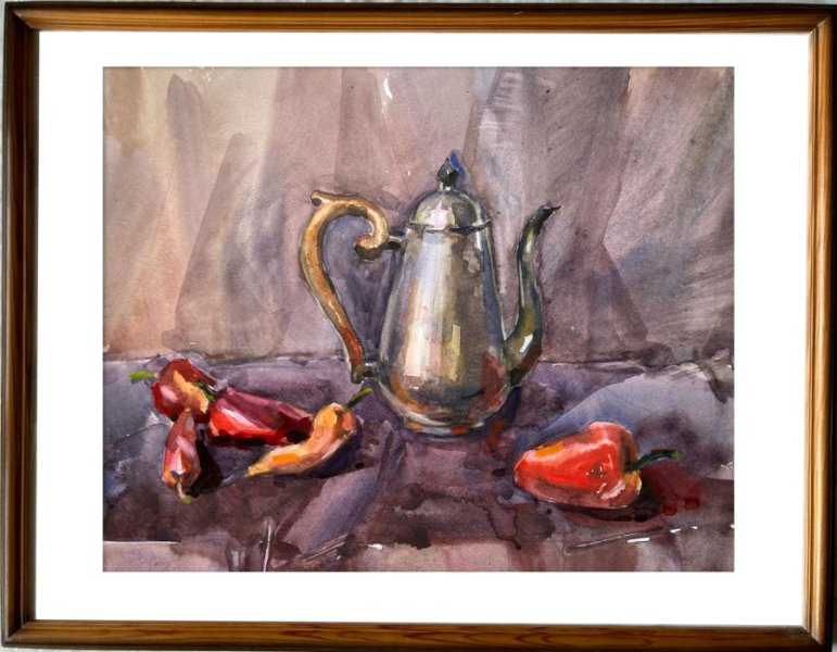 Additional view 1: Impressionism Still-Life Painting Still Life 5 by painter Aleksandr Romanenko watercolor paper 