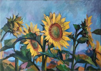 Peinture "Tournesols", peintre Mykola Volchko huile toile à la Jose Art Gallery