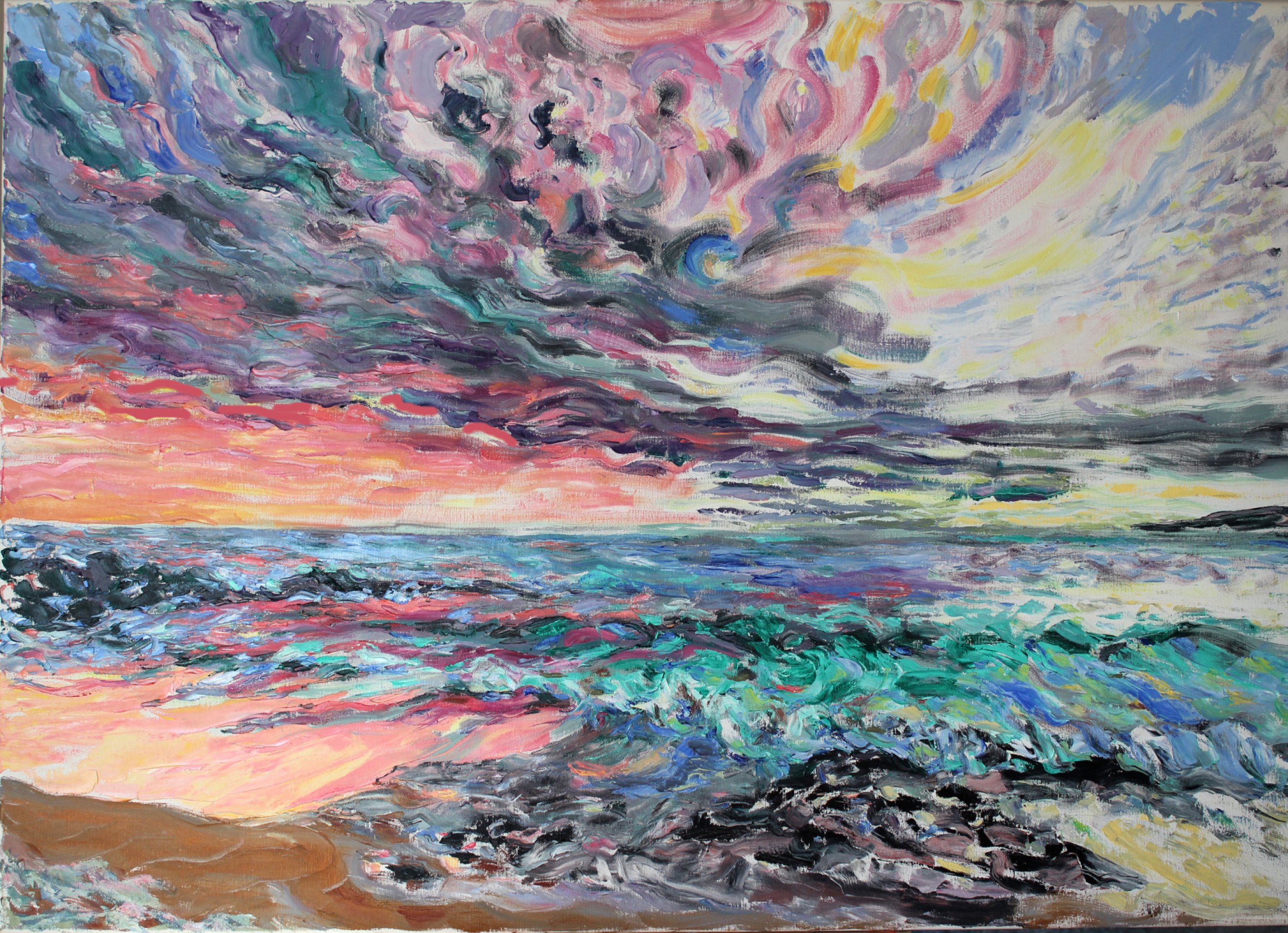 Turquoise Breeze Painting by Olena Rybakova