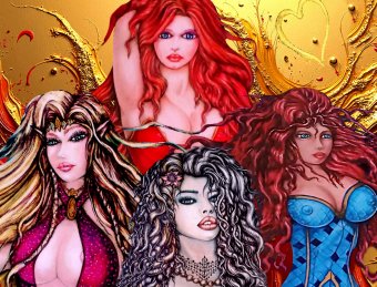 Painting "PIANGELO's ANGELS - UNIQUE" by painter ANGEL PIANGELO acrylic cardboard at Jose Art Gallery