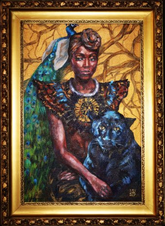 Malarstwo "Afrykańska królowa", malarz Kateryna Bortsova olej płótno w Jose Art Gallery