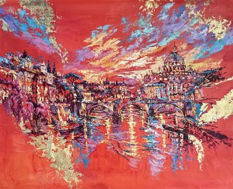 Peinture "Symphonie éternelle de Rome", peintre Oksana Almiz huile toile à la Jose Art Gallery