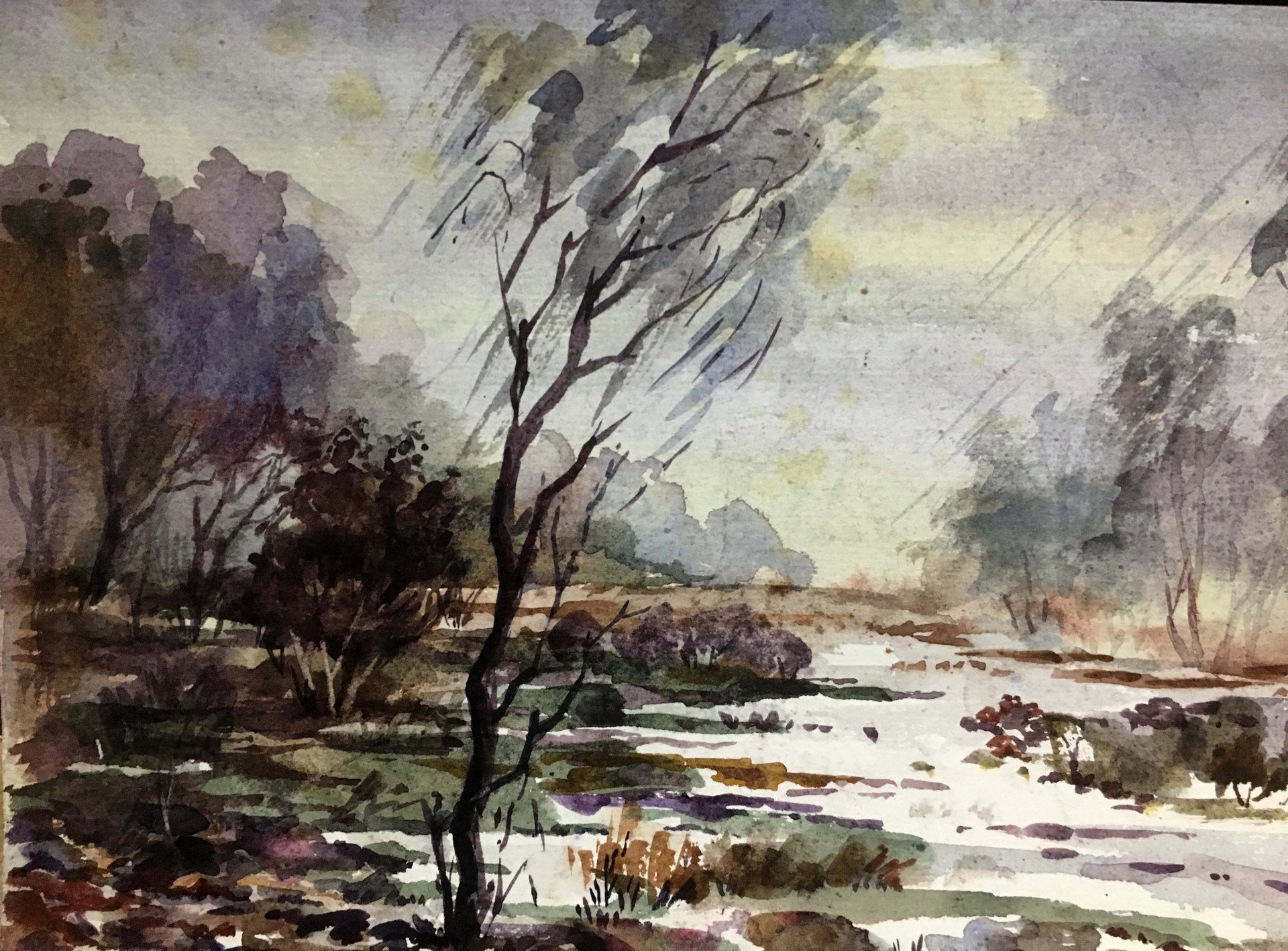 Watercolor Painting Winter Painting By Andrii Zhyvodorov