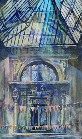 Pintura "Feira na Passagem", pintor Alla Mironenko acrilo madeira na Jose Art Gallery