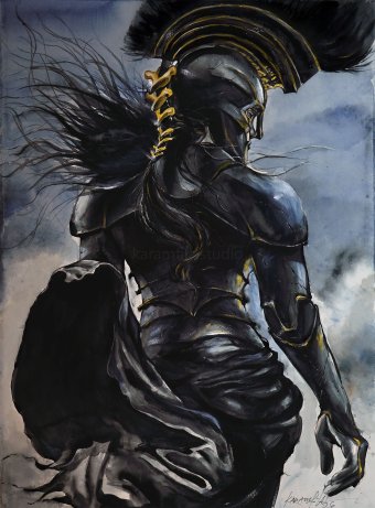 Painting "Agamemnon" by painter Karamfila Siderova-Bineva watercolor paper at Jose Art Gallery