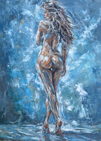 Peinture "Inextinguible", peintre Oksana Almiz huile toile à la Jose Art Gallery