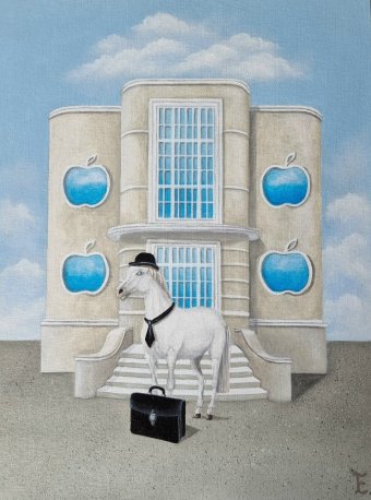 Живопись "Яблочный дом", живописец Екатерина Бесполова акрил холст в Jose Art Gallery