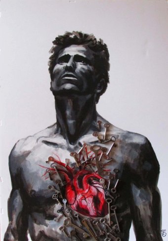 Malarstwo "Klucz do mojego serca", malarz Kateryna Bortsova akryl karton w Jose Art Gallery