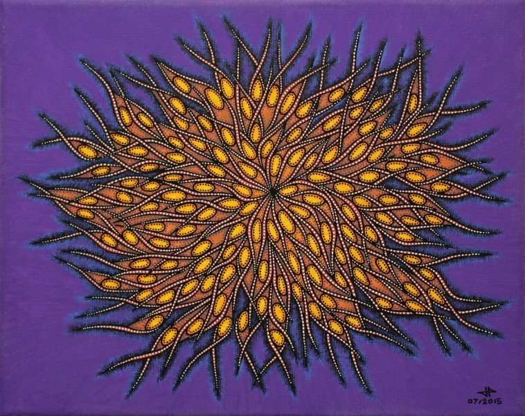 Abstract Genre Painting Pistil by painter Jonathan Pradillon acrylic canvas 