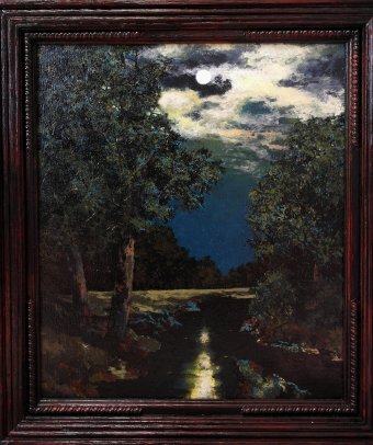 Luz de luna sobre el río