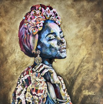 Peinture "Le regard de Rene", peintre Oksana Almiz huile toile à la Jose Art Gallery