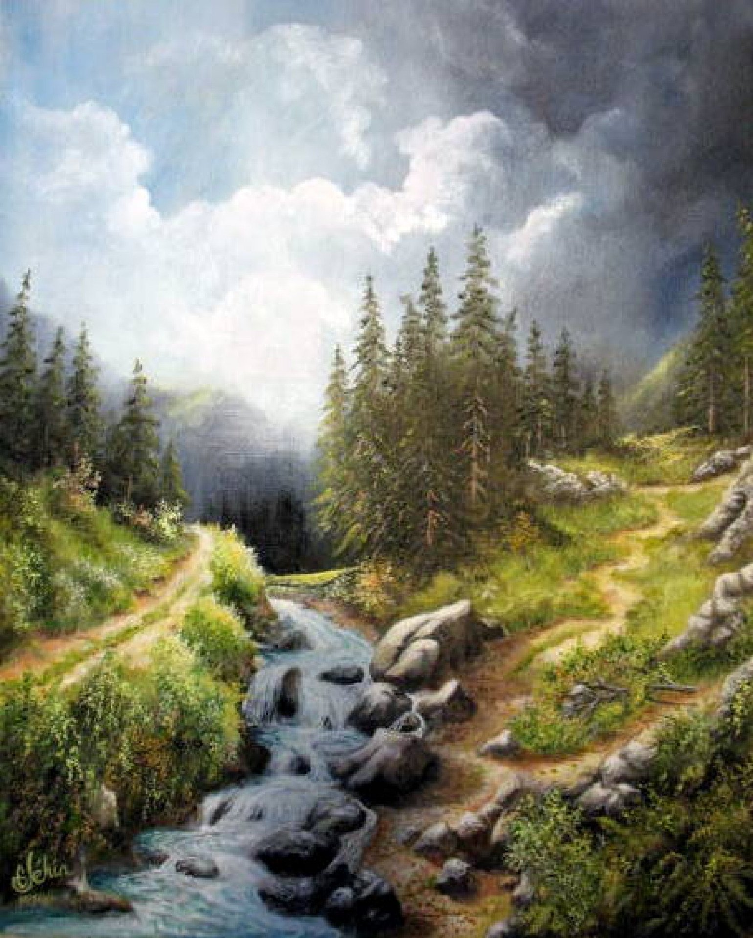 Deep in the woods Painting by Gérard JEHIN