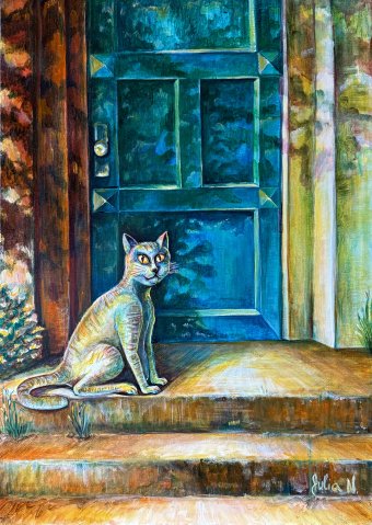 Gráfico "Puerta verde", ilustrador Nikolaienko Julia pintura acrílica lienzo en Jose Art Gallery