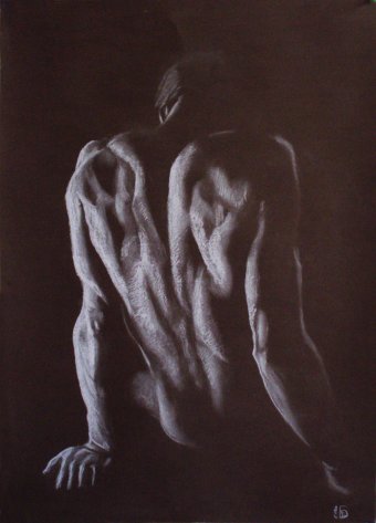 Grafika "Rysunek aktu", ilustrator Kateryna Bortsova pastel papier w Jose Art Gallery