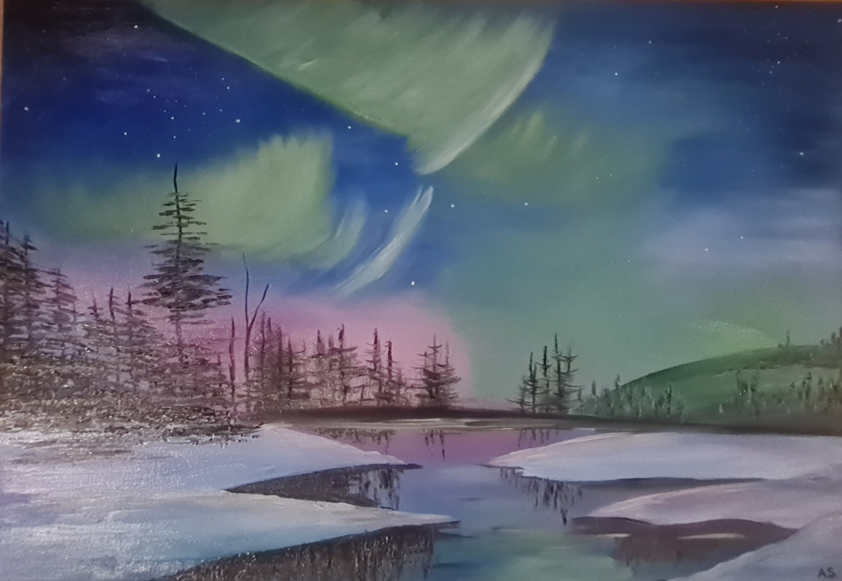Northern Light Painting by Anastasiia Smirnova