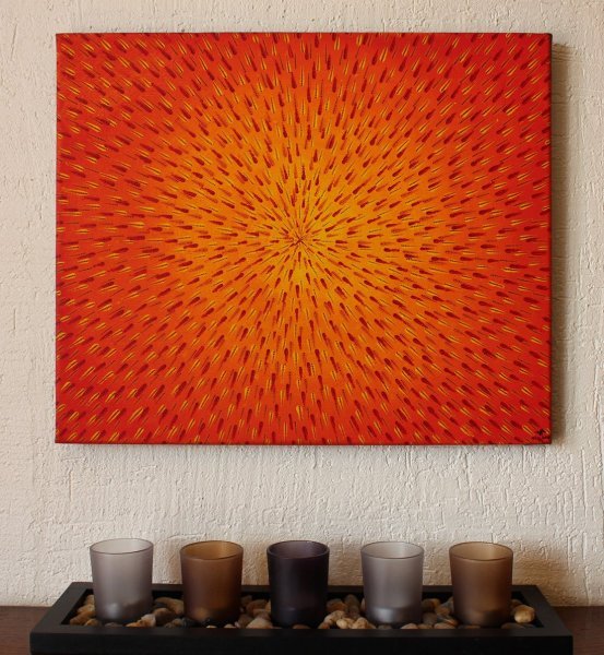 Additional view 1: Abstract Genre Painting Spark by painter Jonathan Pradillon acrylic canvas 