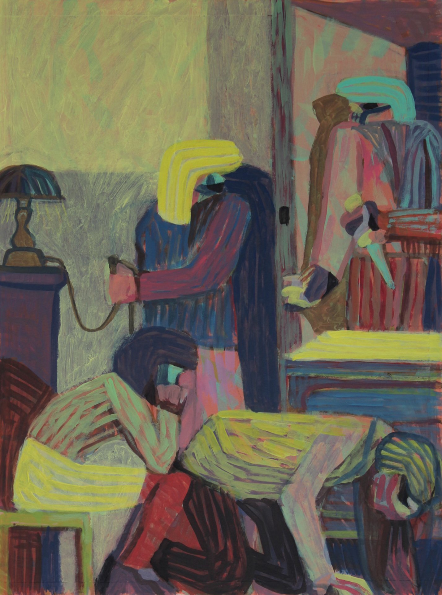 The danger behind the door Painting by Martin Singer