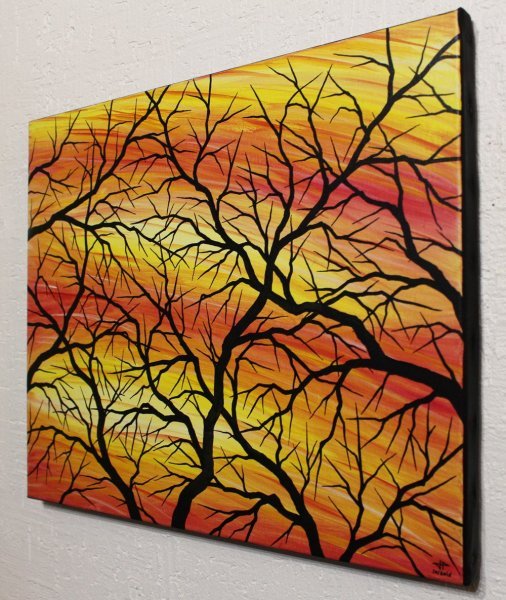 Silhouettes of branches Painting by Jonathan Pradillon