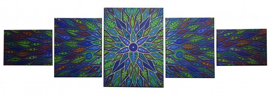 Abstract Genre Painting Bluish diffusion by painter Jonathan Pradillon acrylic canvas 