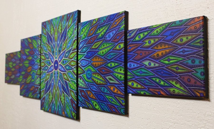 Additional view 1: Abstract Genre Painting Bluish diffusion by painter Jonathan Pradillon acrylic canvas 
