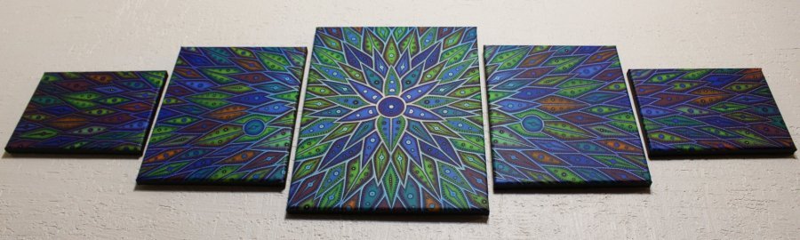 Additional view 2: Abstract Genre Painting Bluish diffusion by painter Jonathan Pradillon acrylic canvas 