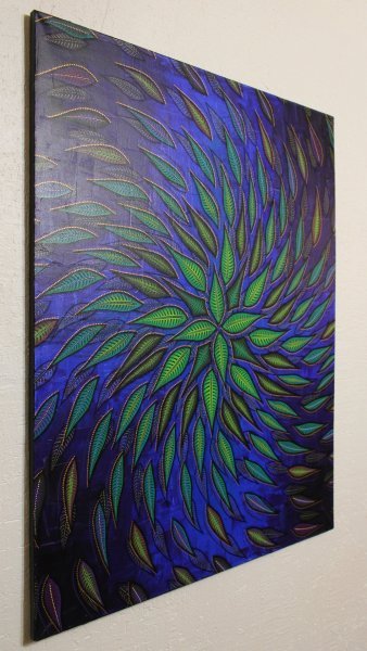 Additional view 1: Contemporary Art Genre Painting Spiral foliage by painter Jonathan Pradillon acrylic canvas 