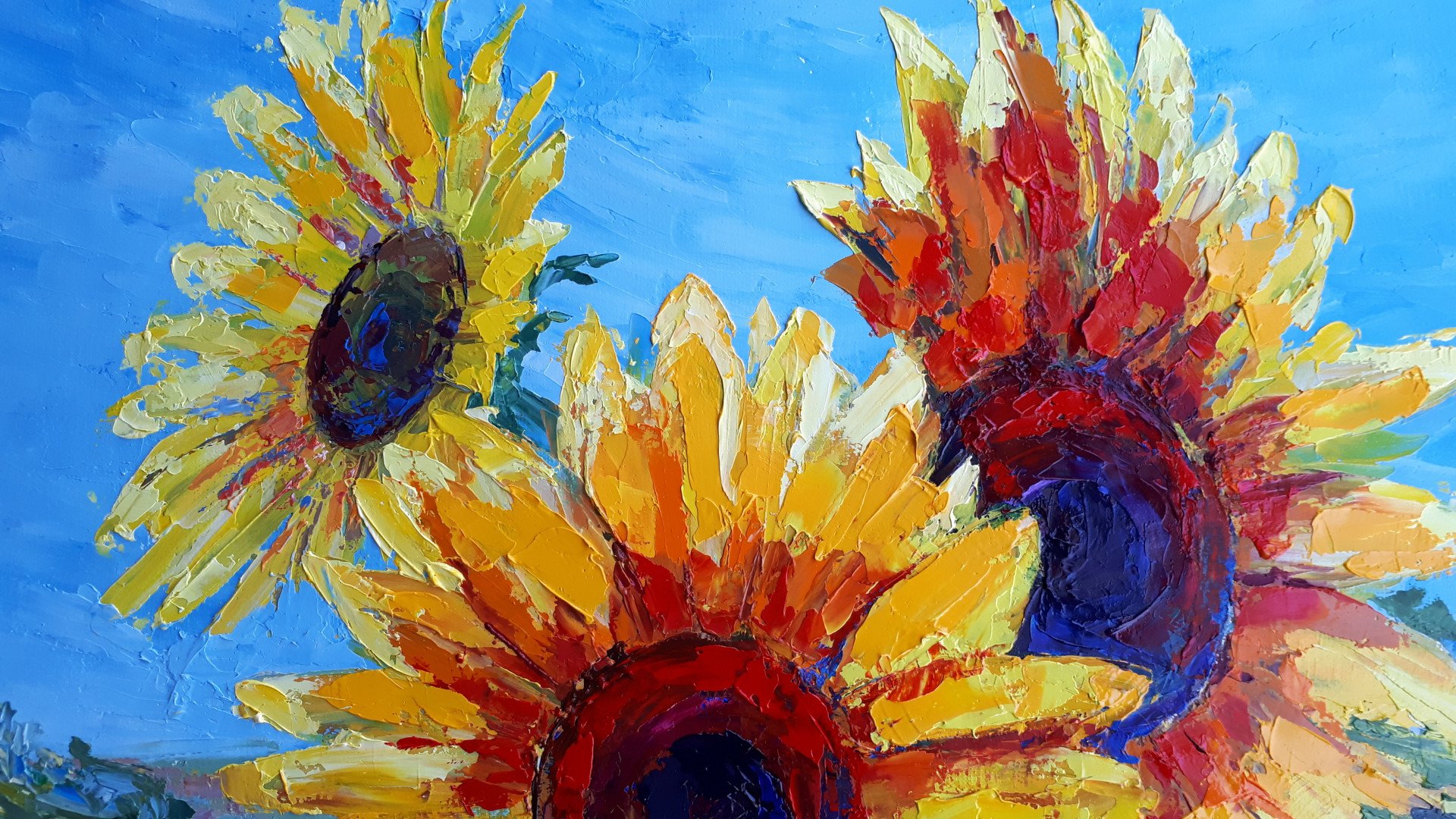 Sunflower summer Painting by Marina Kirillova Jose Art Gallery