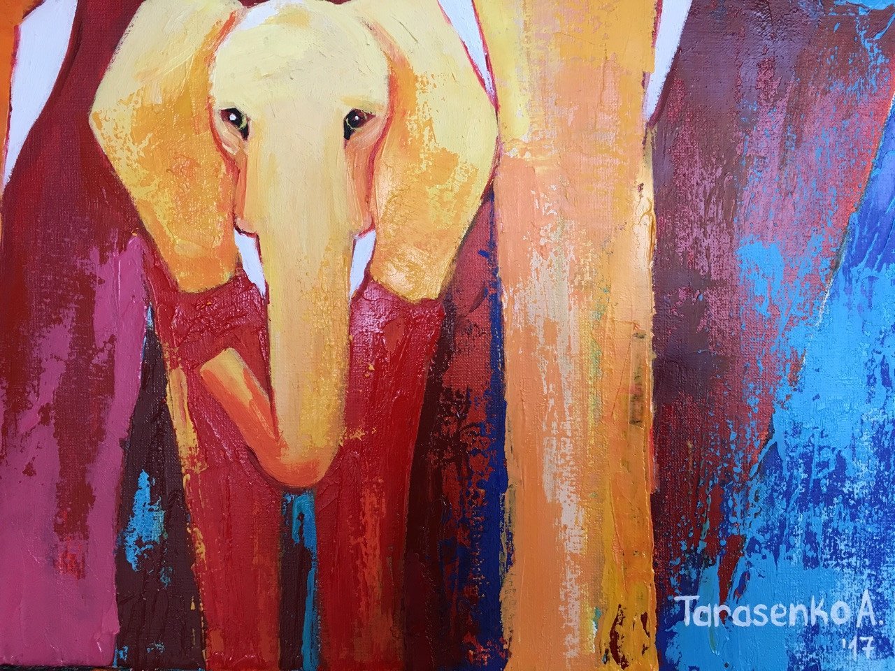 Elephants - painting
