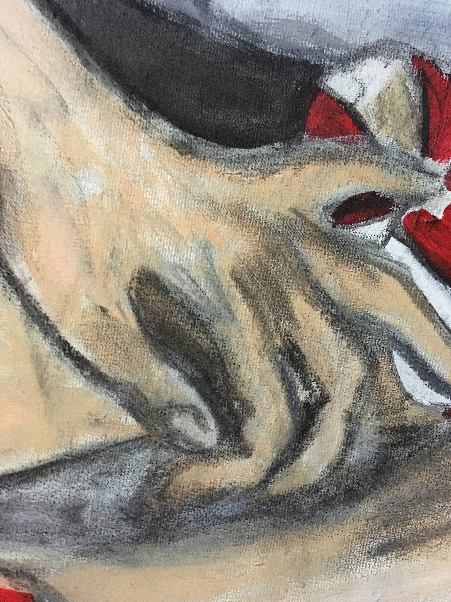Crouching Balloon Nude - painting